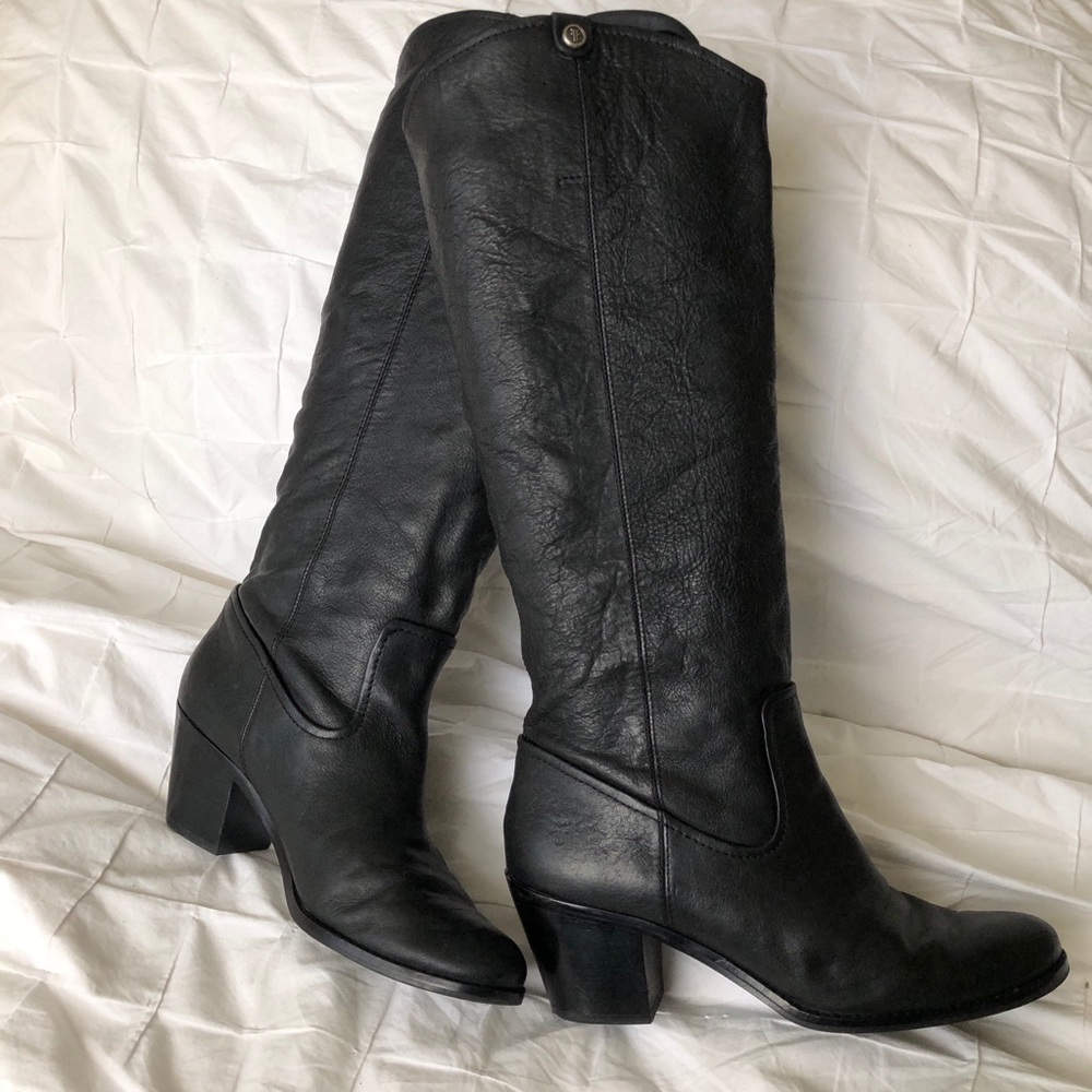 Frye Leather Tall Black Jolene Boots